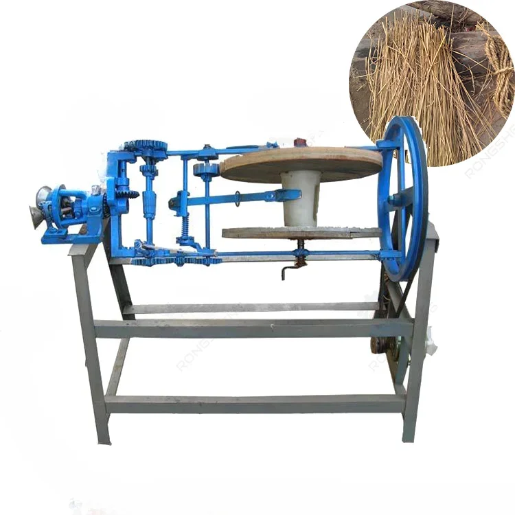 Small 2 strands hay straw rope making knitting machine coconut fiber rope making machine