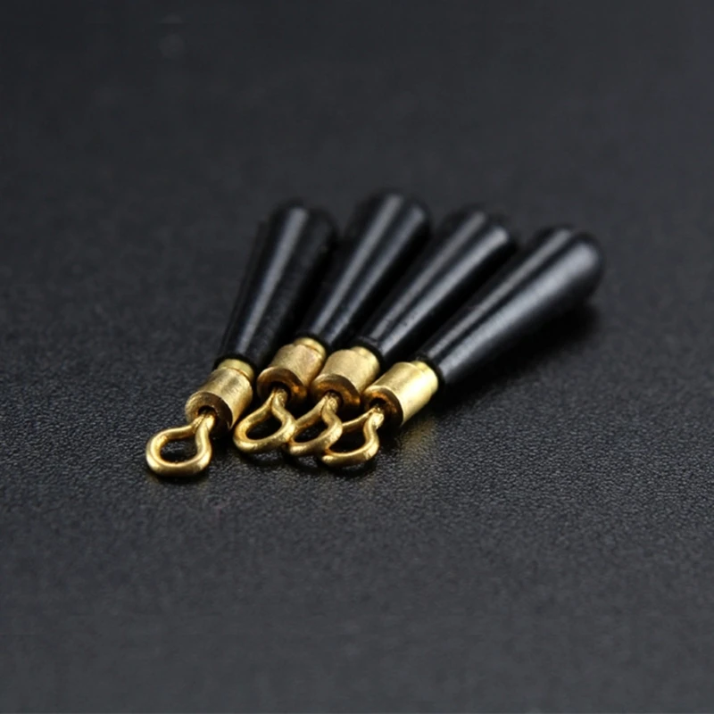 

100pcs Brasses Rubber Fishing Swivels Smooth Rotations for Saltwater Freshwaters