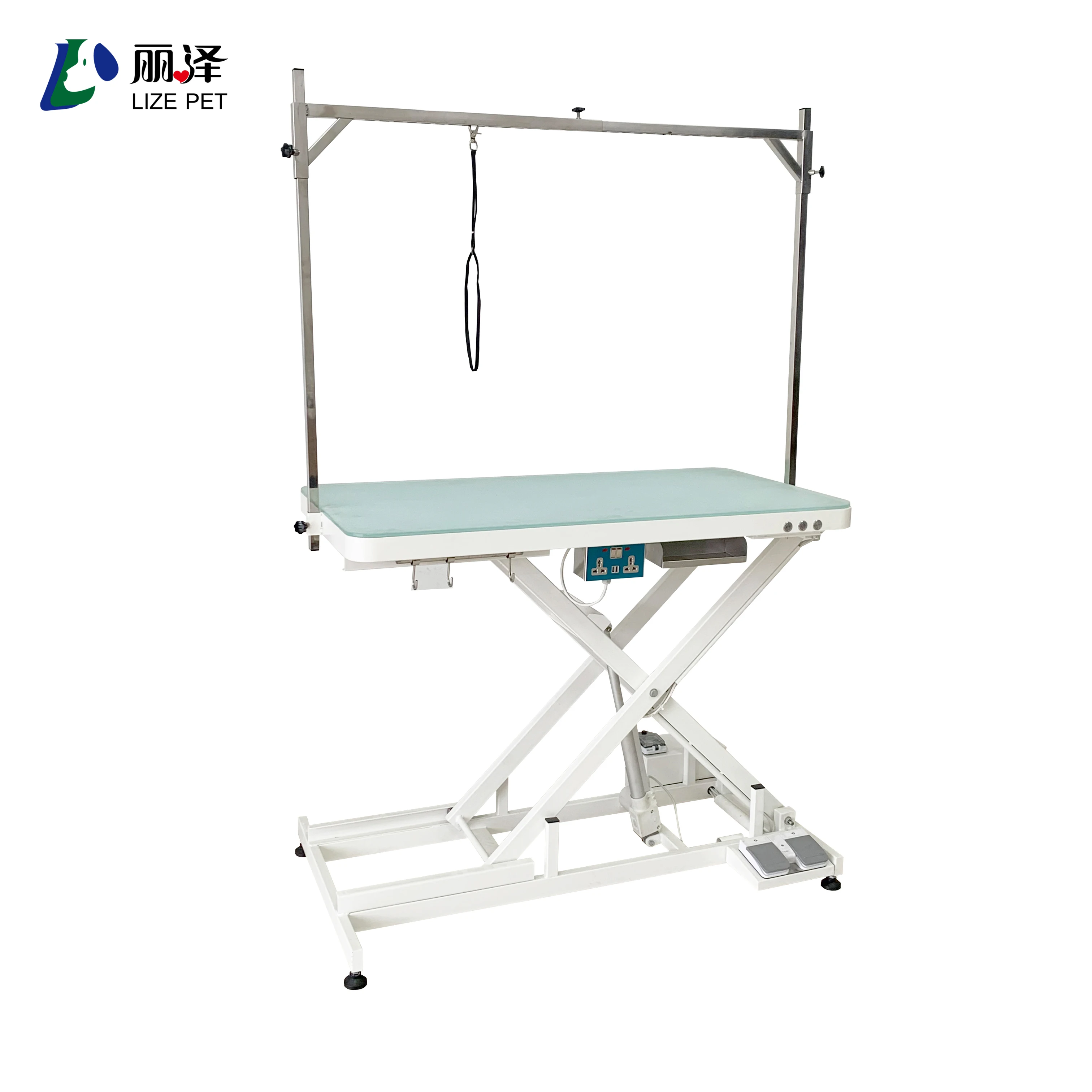 LIZE PET Professional Electric Dog Grooming Table Multifunctional LED Light Stainless Steel Arm Sustainable XL Nail Trimmer Box