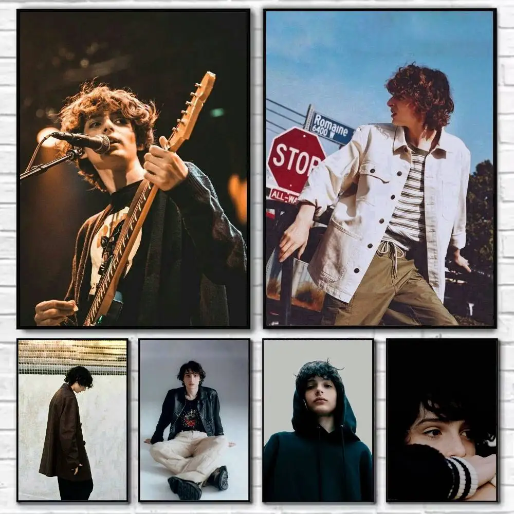 

Indie Rock Star Finn Wolfhard Poster Self-adhesive Art Waterproof Paper Sticker Coffee House Bar Room Wall Decor