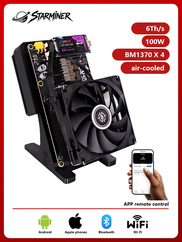STARMINER 2026 Smart Nowy Oryginalny Bitaxe NerdQaxe Rev6 6TH/s 100W Podwójne Wentylatory Koparka Bitcoin BTC Oprogramowanie Open-Source — 2