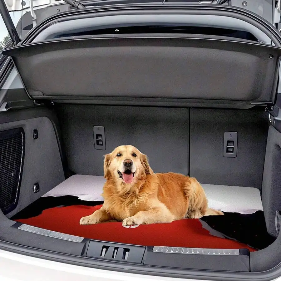

Universal Car Trunk Mat Black White Red Printed Cargo Protector For SUVs Trucks