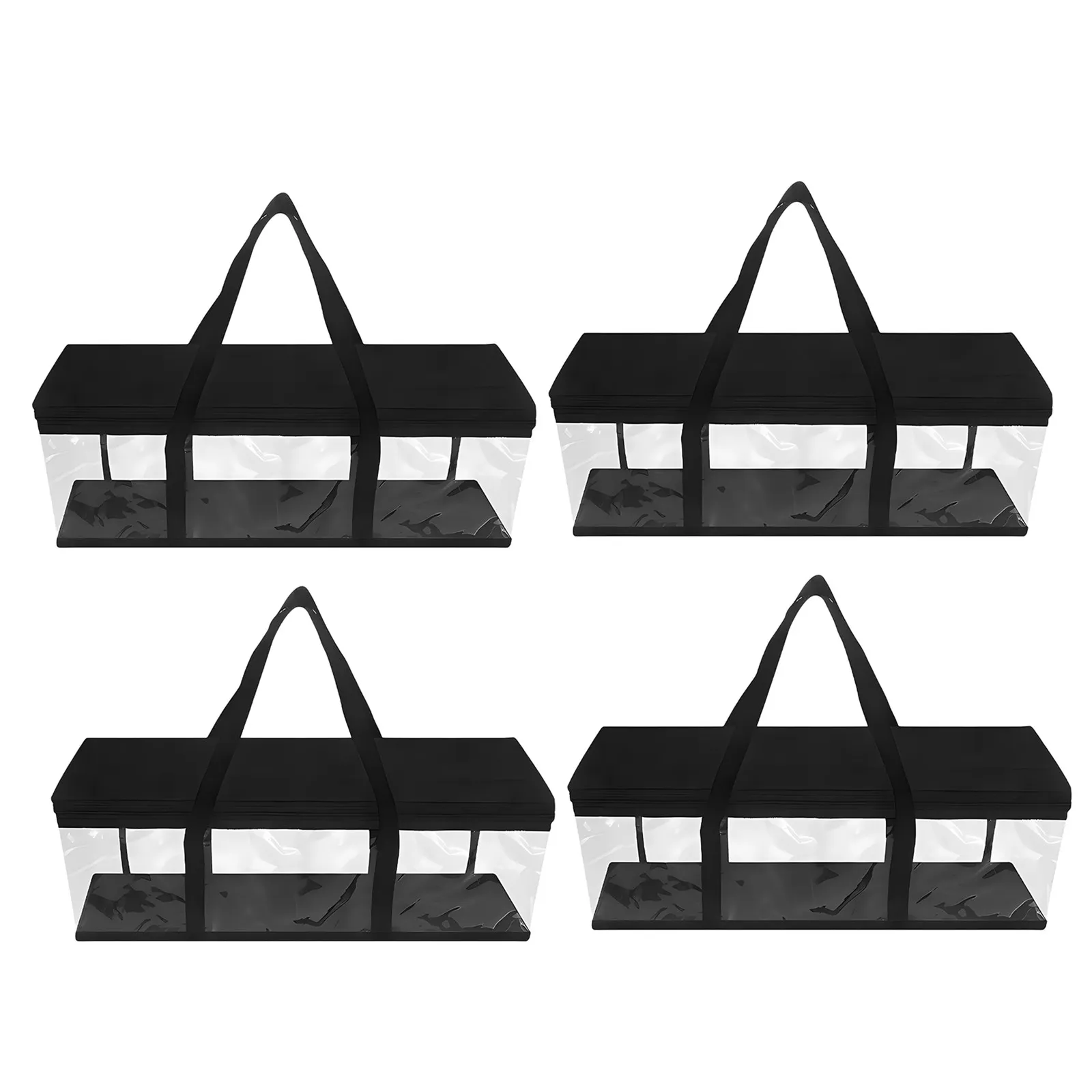 4Pcs Transparent PVC Cd Dvd Bags 60x22x15cm Clear Media Organizer Case Large Capacity Carrying Bag for Vinyl Albums Game Disc