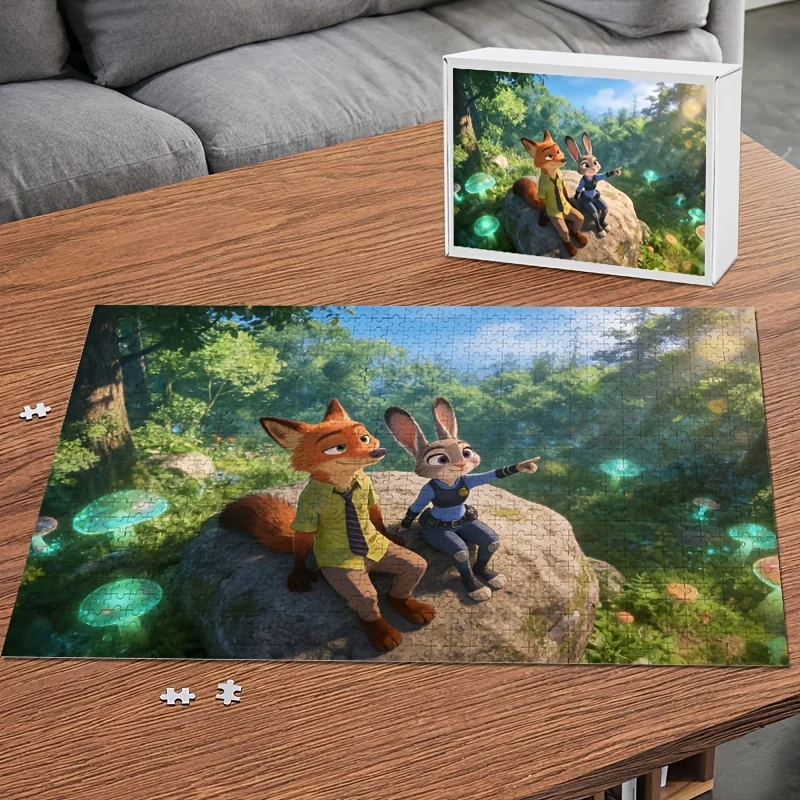 Puzzle affiche Disney Zootopia Judy Hopps et Nick Wilde, 1000 pièces |   Idéal pour le divertissement à domicile, la décoration de la maison, les cadeaux, Suita