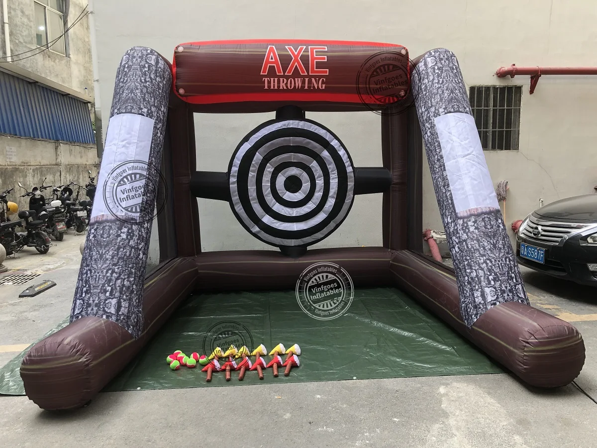 Inflatable Axe Throwing + Inflatable Ball Toss Target Dart Game (12 Axes+8 Toss Ball) for Outdoor/Indoor/Backyard/School