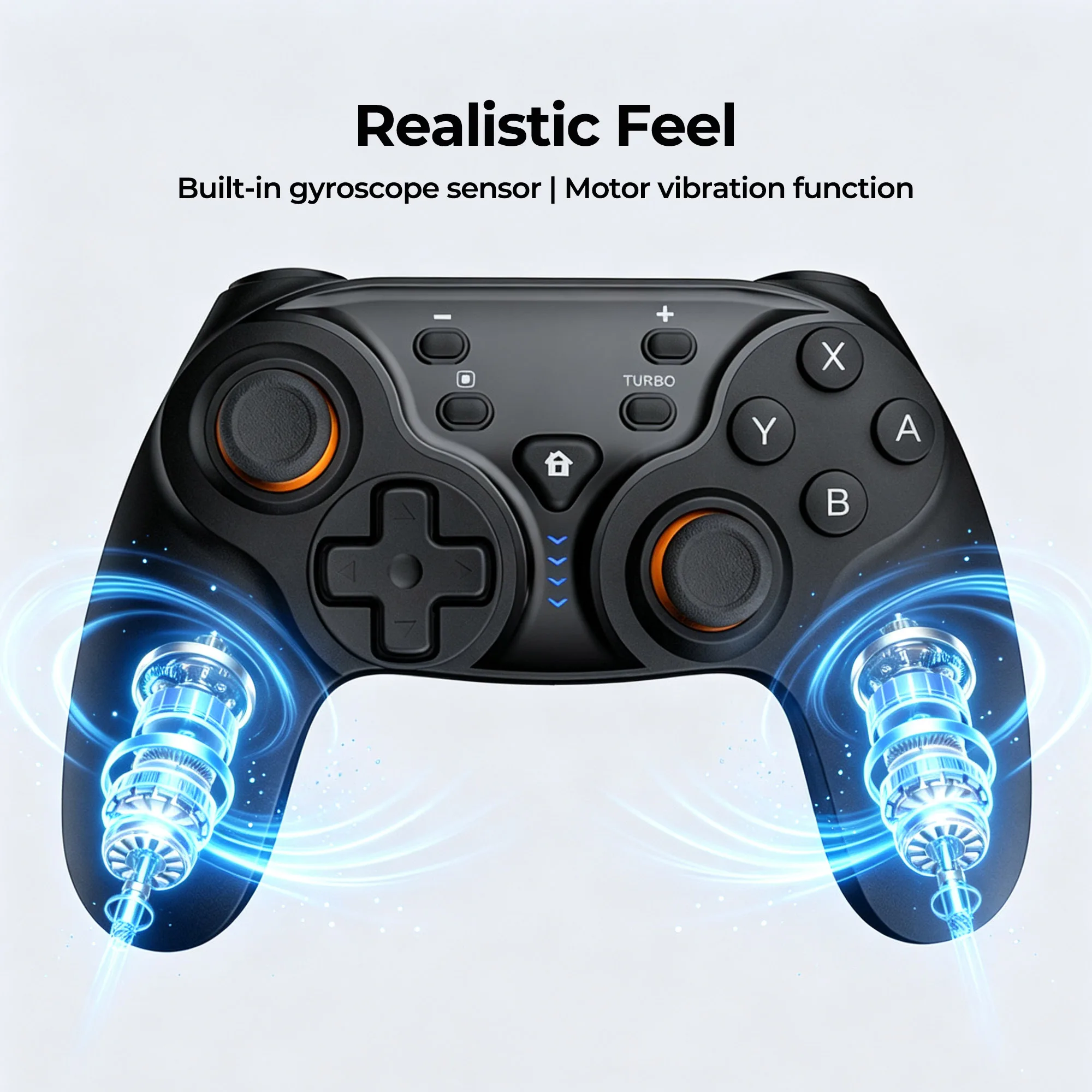 Wireless Bluetooth Controller for Nintendo Switch, Support Gyroscope, Dual Vibration & Turbo Function，Portable Gaming Controller