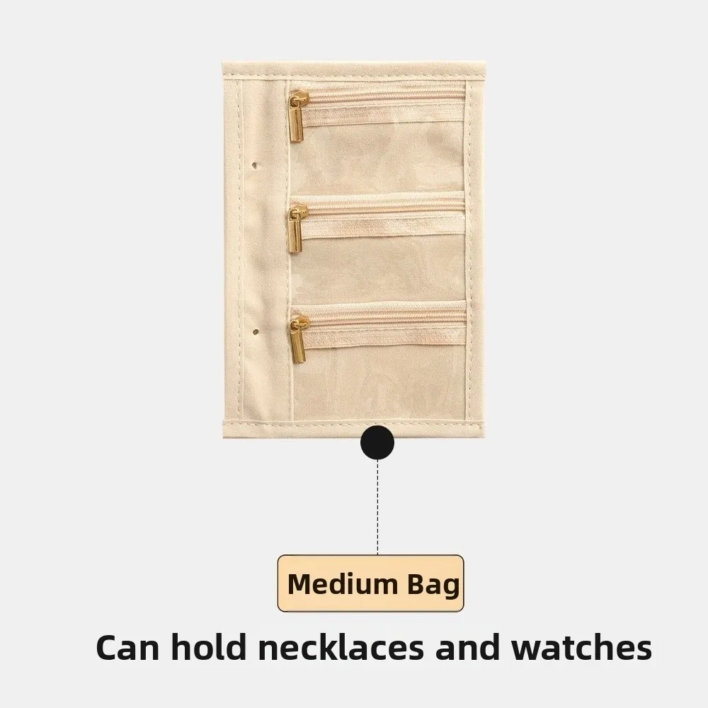 Flower Pattern Jewelry Storage Bag with Zipper Anti-oxidation Jewelry Organizer Multi-layer Space Saving