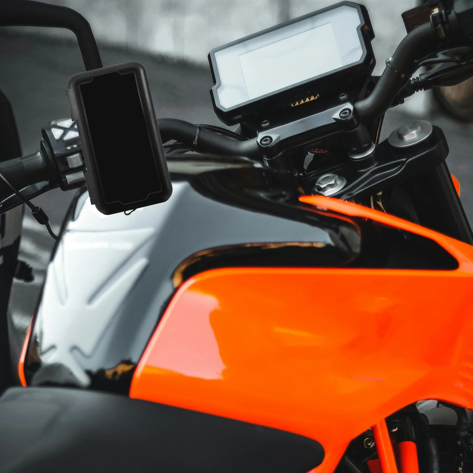 

Universal Waterproof Motorcycle Phone Holder Anti-Theft Bike Mount Handlebar Stem Cellphone Clamp Durable Black For Navigation