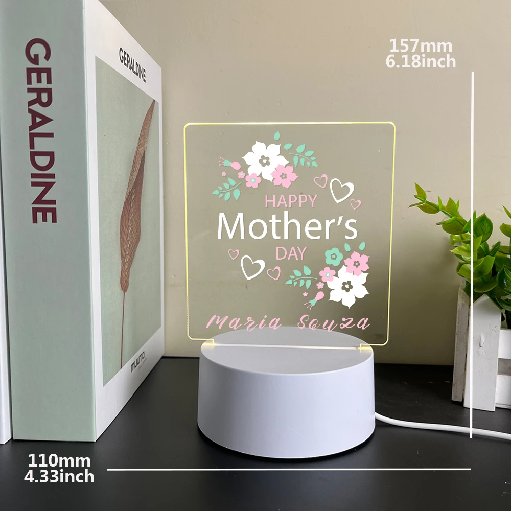 Personalized Custom Mother Cute  Led Table Lamp Usb Atmosphere Desk Lamp Rgb Night Lights Led