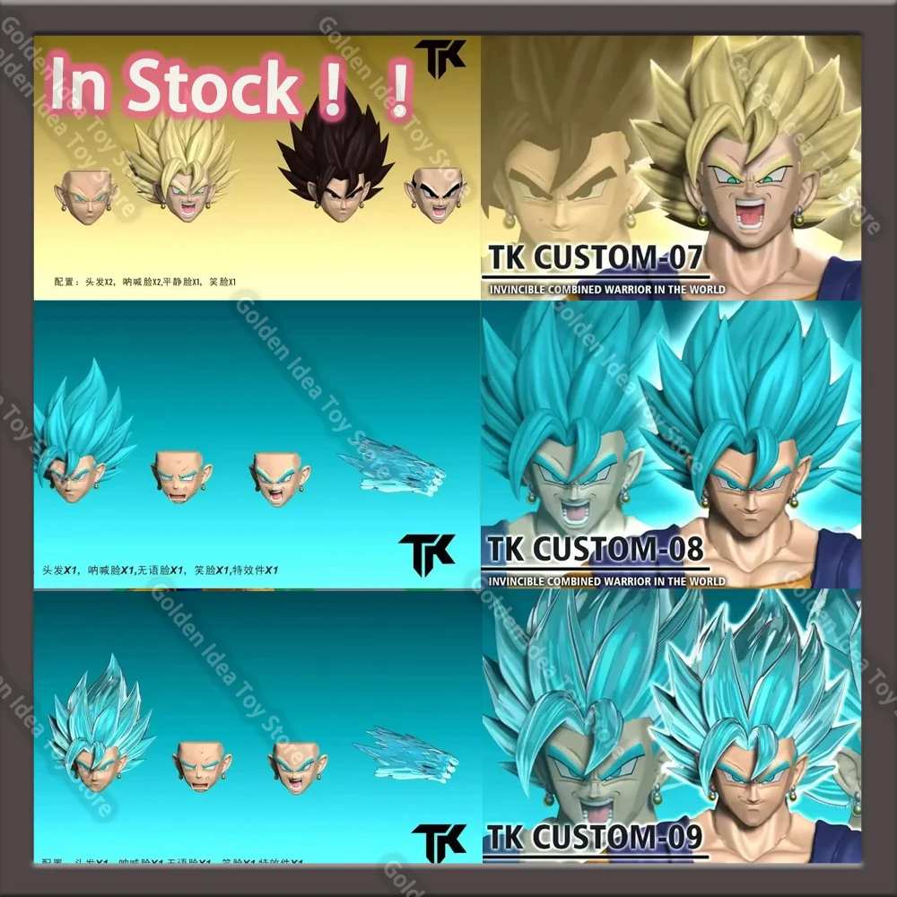 

In Stock TK DIY TKCUSTOM TK TK008 TK009 Dragon Ball SHF Fit Vegetto New Heads Custom Headsculpt Set Action Figures Model Toys