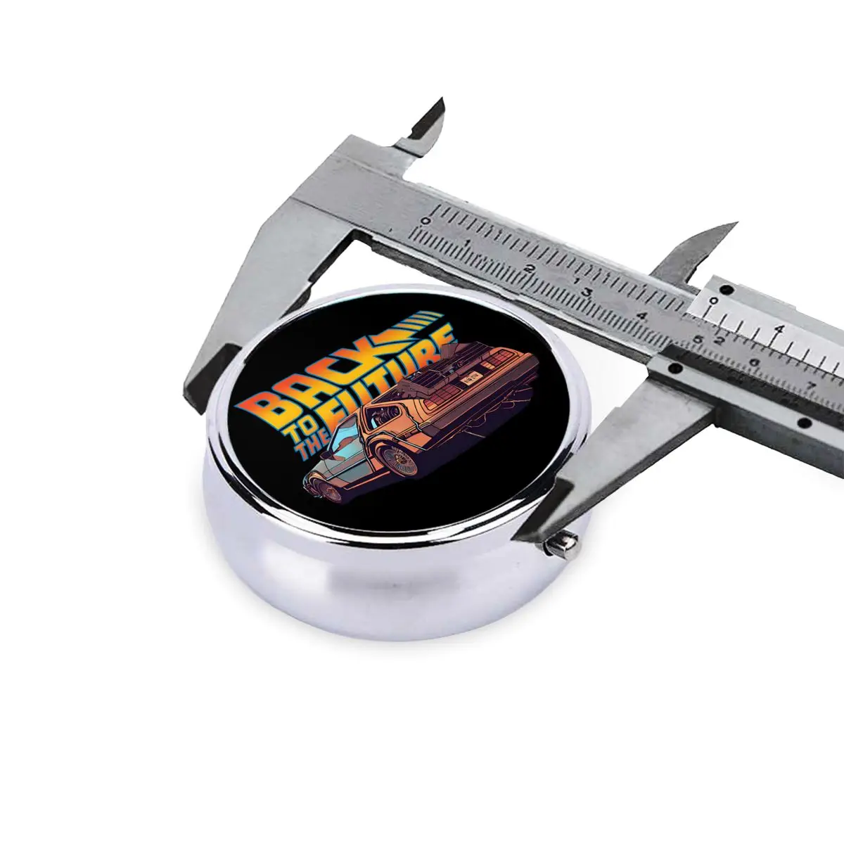 De volta para o futuro mini casos de comprimidos portáteis para bolsos ficção científica comédia filme medicina armazenamento caso caixa de comprimidos para viagens