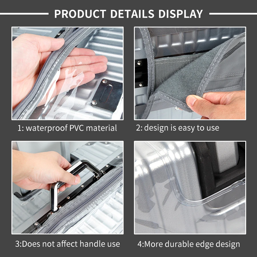 PVC transparent luggage protective cover, dust-proof and waterproof zipper style travel suitcase, dust cover for transportation