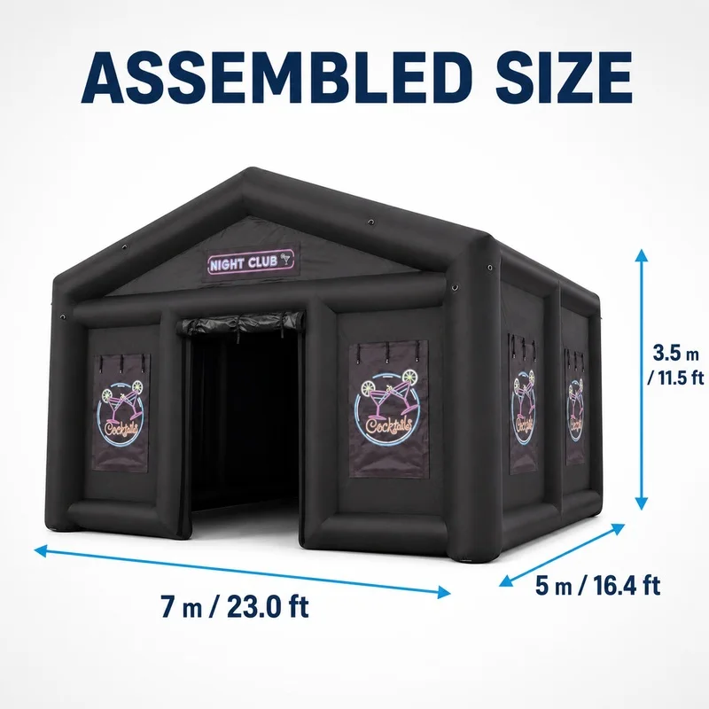 Commercial Inflatable Nightclub Tent with Blower Outdoor Party Event Disco Club House Custom Oxford Fabric 5x4m to 10x5m