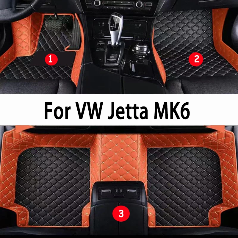 

Car Floor Mats For VW Jetta MK6 2011-2016 Auto DropShipping Center Interior Accessories 100% Fit Leather Carpets Rugs Foot Pads