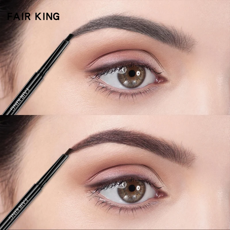 FAIRKING Automatic Double-Headed Waterproof Sweat-Proof Eyebrow Pencil Long-Lasting Easy Coloring Makeup Tool