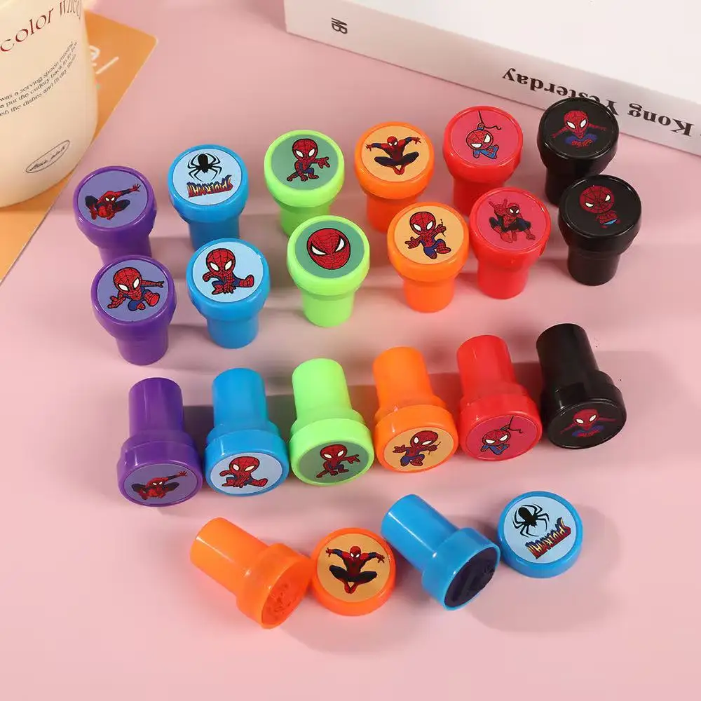 

12 шт. Marvel Человек-паук аниме штамп печать косплей подарок на день рождения игрушка штамповка мультфильм штамп рисунок школьный приз