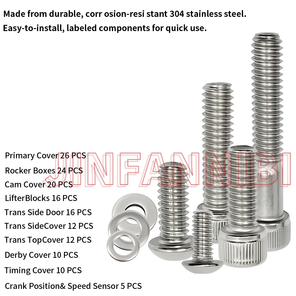 Engine Bolt Screw Stainless Kit Set For Harley Road Glide Street Glide 2007-2010 2011 2012 2013 2014 2015 2016