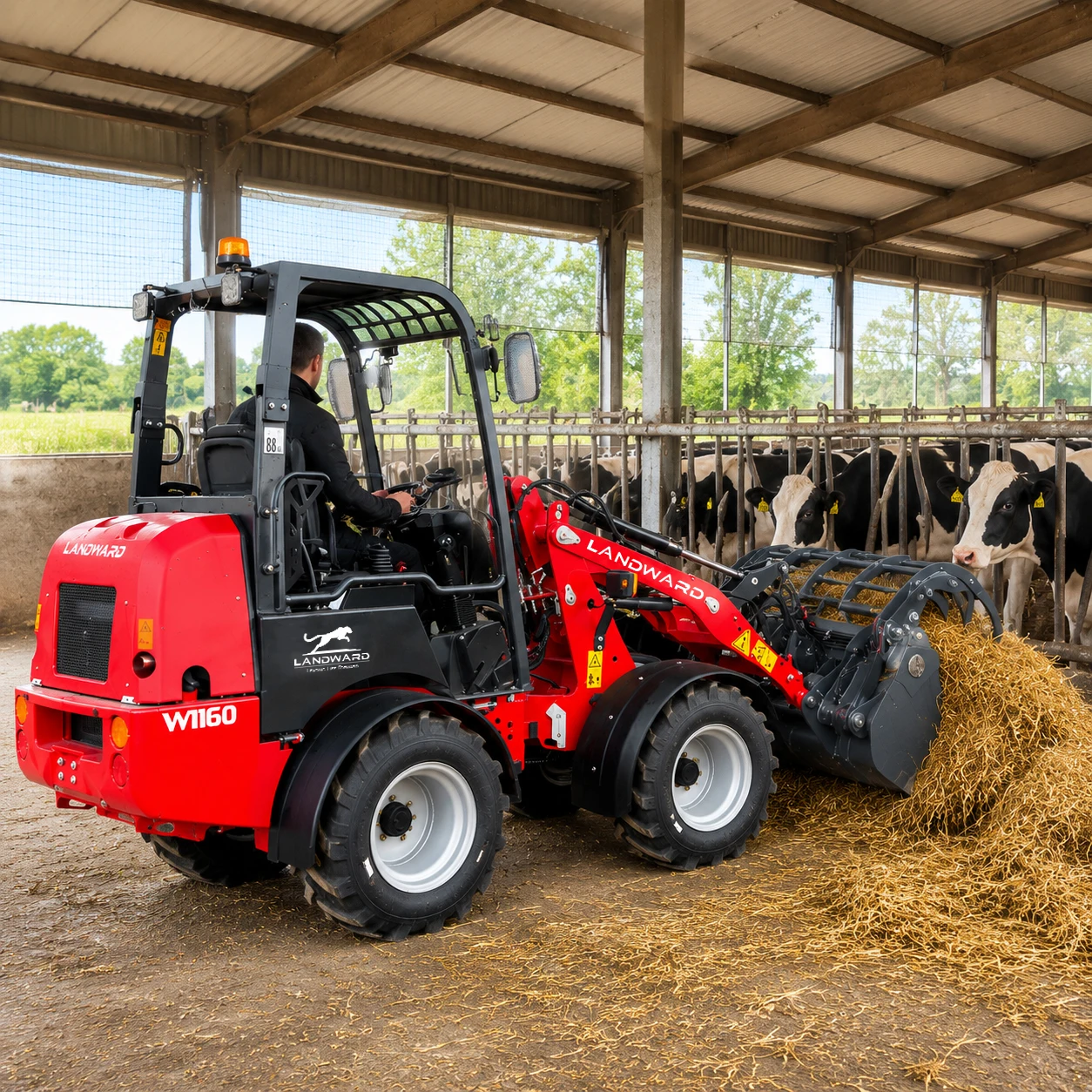 Groothandel Hoge Kwaliteit Euro 5 Hydraulische Diesel Loader Kubota Motor Landbouw Wielaangedreven Kniklader CE Voorlader Op Maat