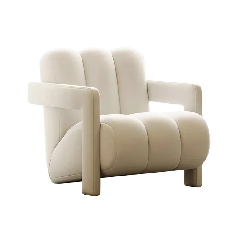 

French Cream Wind Leisure Chair Lazy Lamb Fleece Living Room Balcony Modern