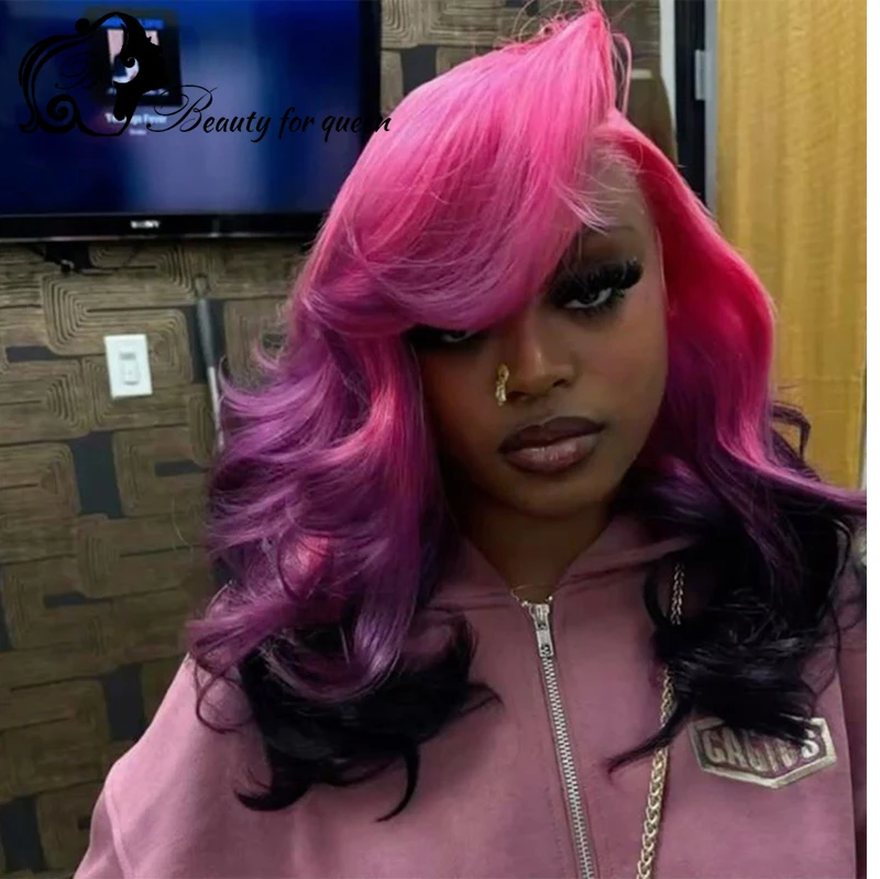 Voluminous Loose Bouncy Curls Lace Frontal Wigs Brazilian Colored Human Hair Wig 13x4 613 Straight Short Bob Fine Crafted