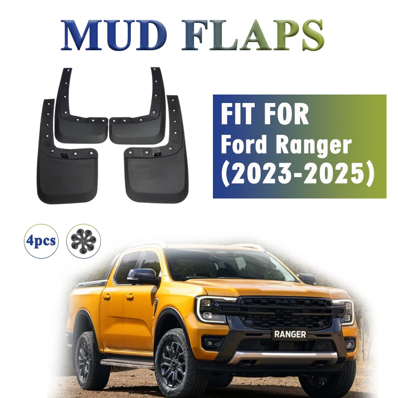 

2023 2024 2025 FOR Ford RANGER Mud Flaps Guard Splash Mudguard Fender Mudflaps Car Accessories Front Rear 4pcs