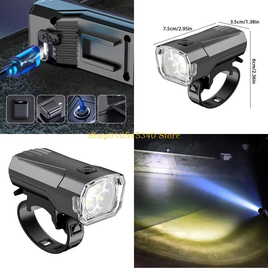 

U2JA USB Rechargeable Bike Lights Front Light High Brightness Bike Headlight Wide Angle Bike Flashlight for Night Riding