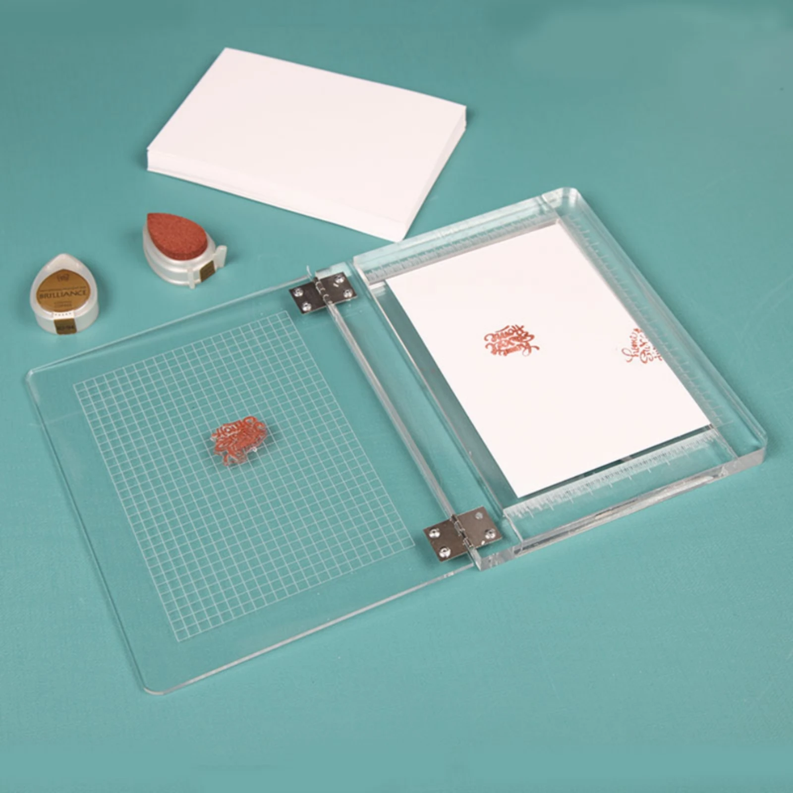 Stamp Registration Tool with Positioning Guides Exact Acrylic Registration Tool Hinged Stamping Jig Accurate
