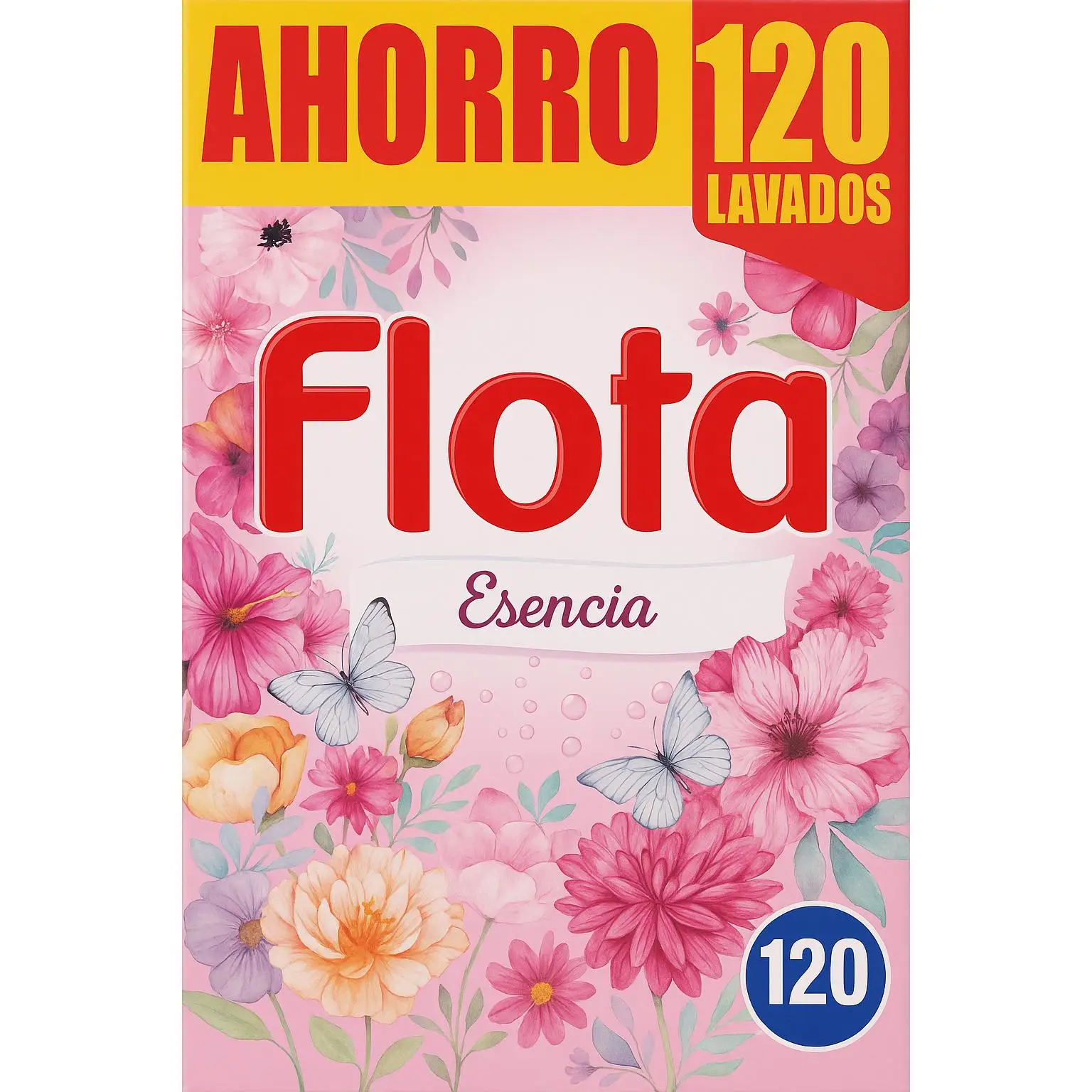 "Detergente en Polvo Flota Esencia - 120 Lavados, 6.36 kg - Limpieza Profunda y Fragancia Duradera"