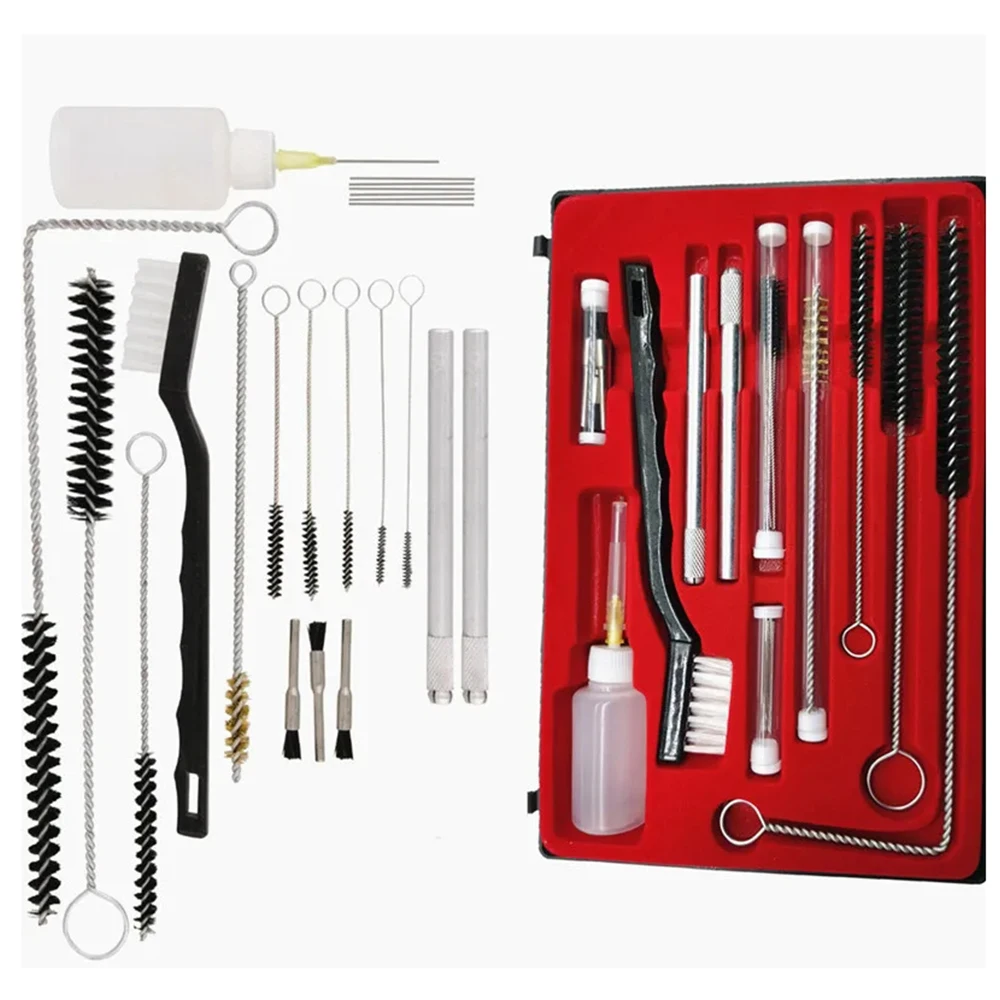 23/27 Piece Professional Spray Gun Cleaning Brush Set, Paint Gun Cleaning Kit, Cleaning Tools, Paint brush To Clean Oil Stains