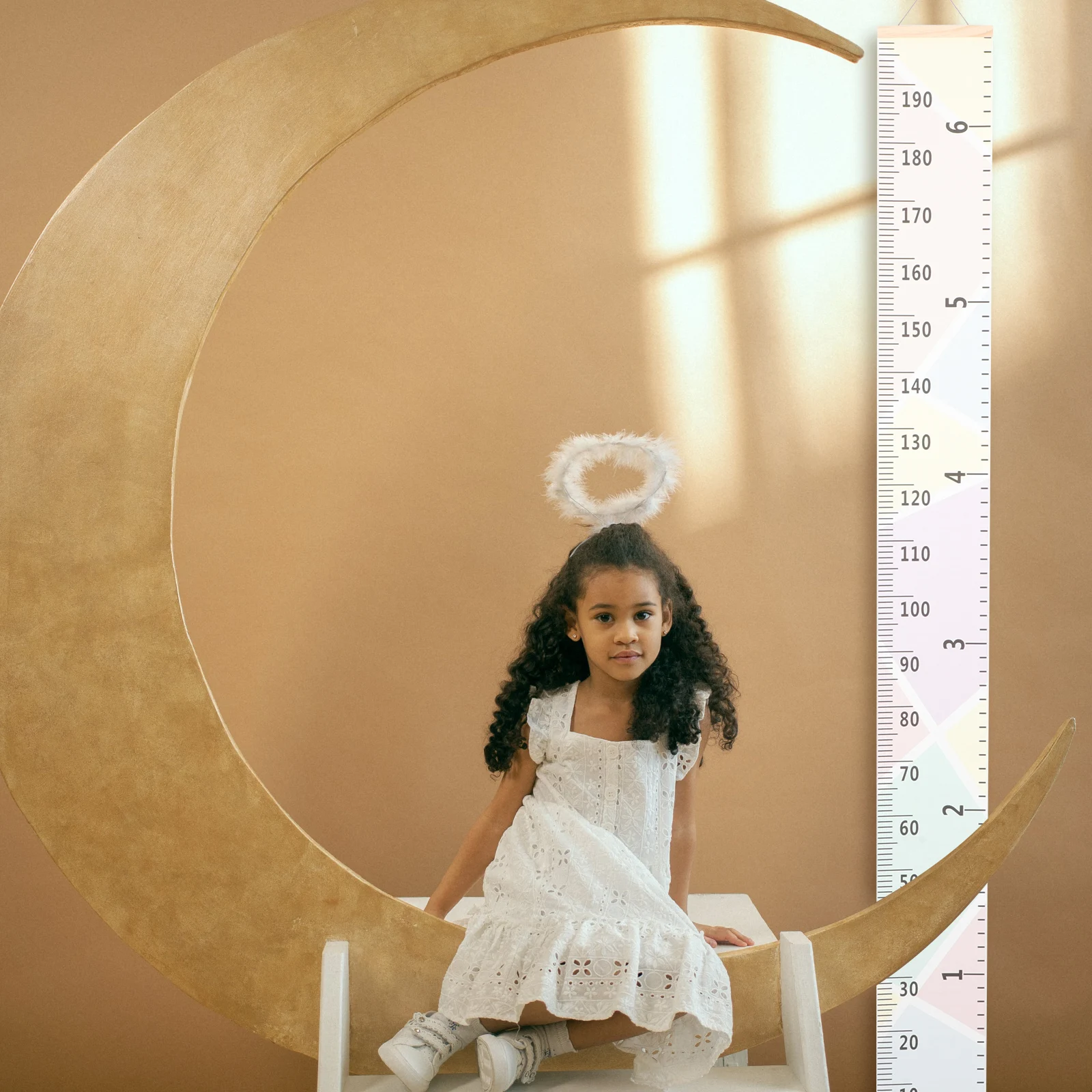 

Height Measuring Ruler Kids Growth Chart Wall Hanging Canvas Board Baby Tool Waterproof Durable Decoration