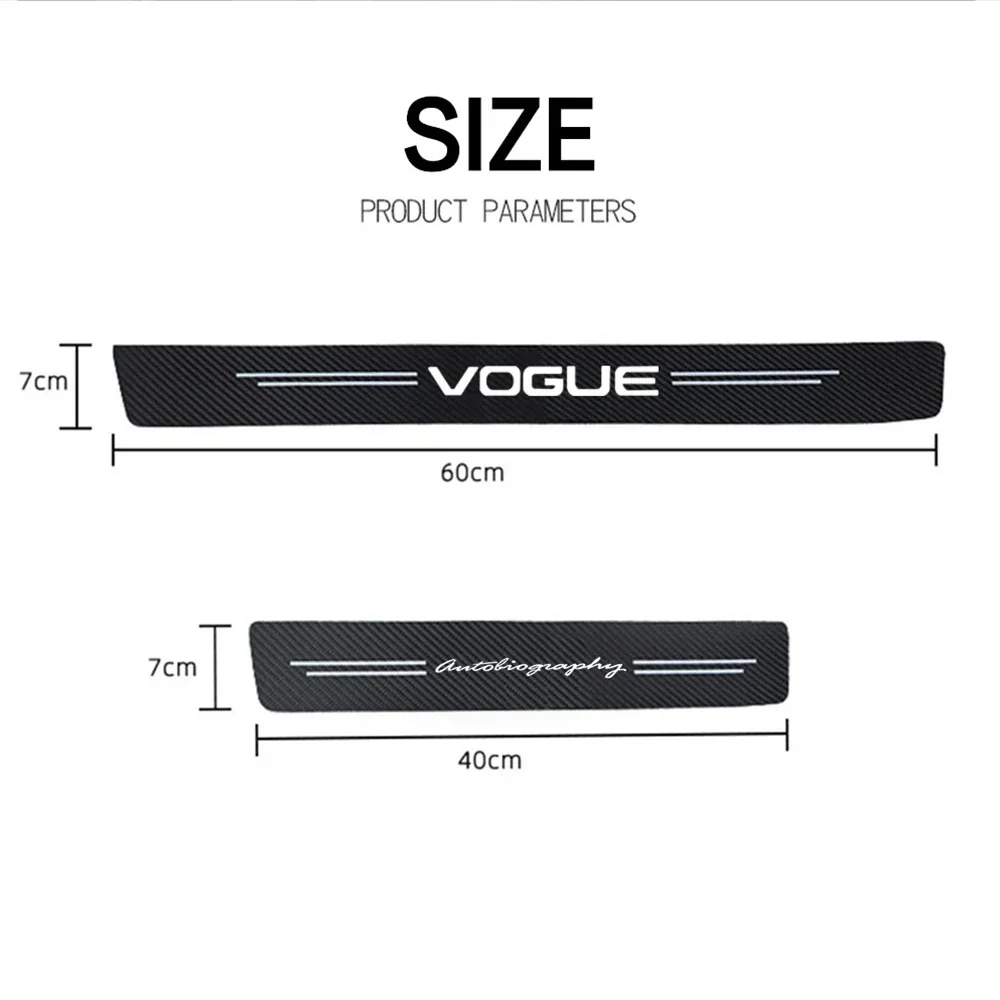 4Pcs Car Door Sill Protector Threshold Sticker Decals for Land Rover DISCOVERY EVOQUE SPORT VELAR VOGUE Autobiography Freelander