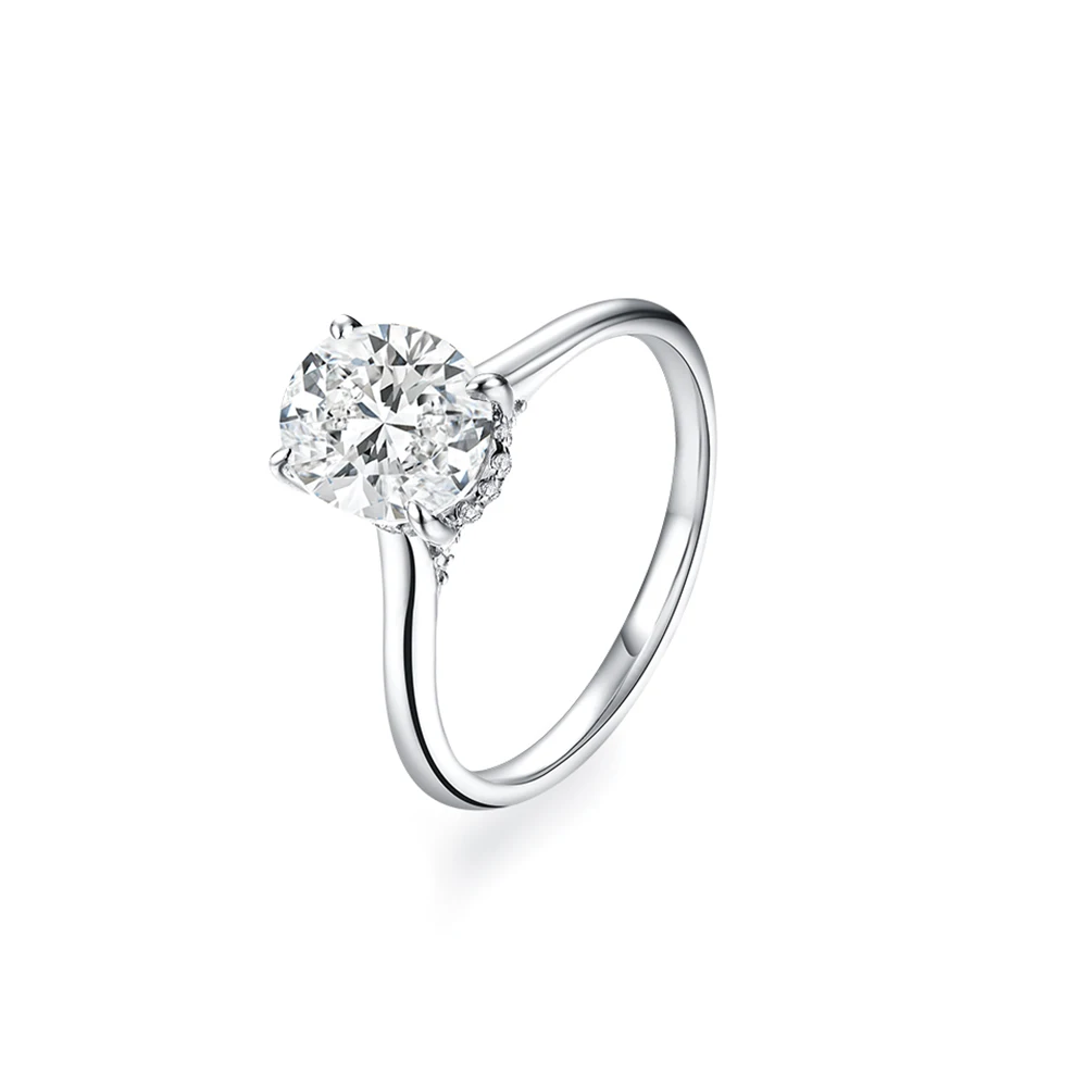 ATTAGEMS Oval Cut 9*7mm 2CT D VVS1 Moissanite Rings S925 Sterling Silver for Women Engagement Wedding Lady's Jewelry Gift Luxury image 3