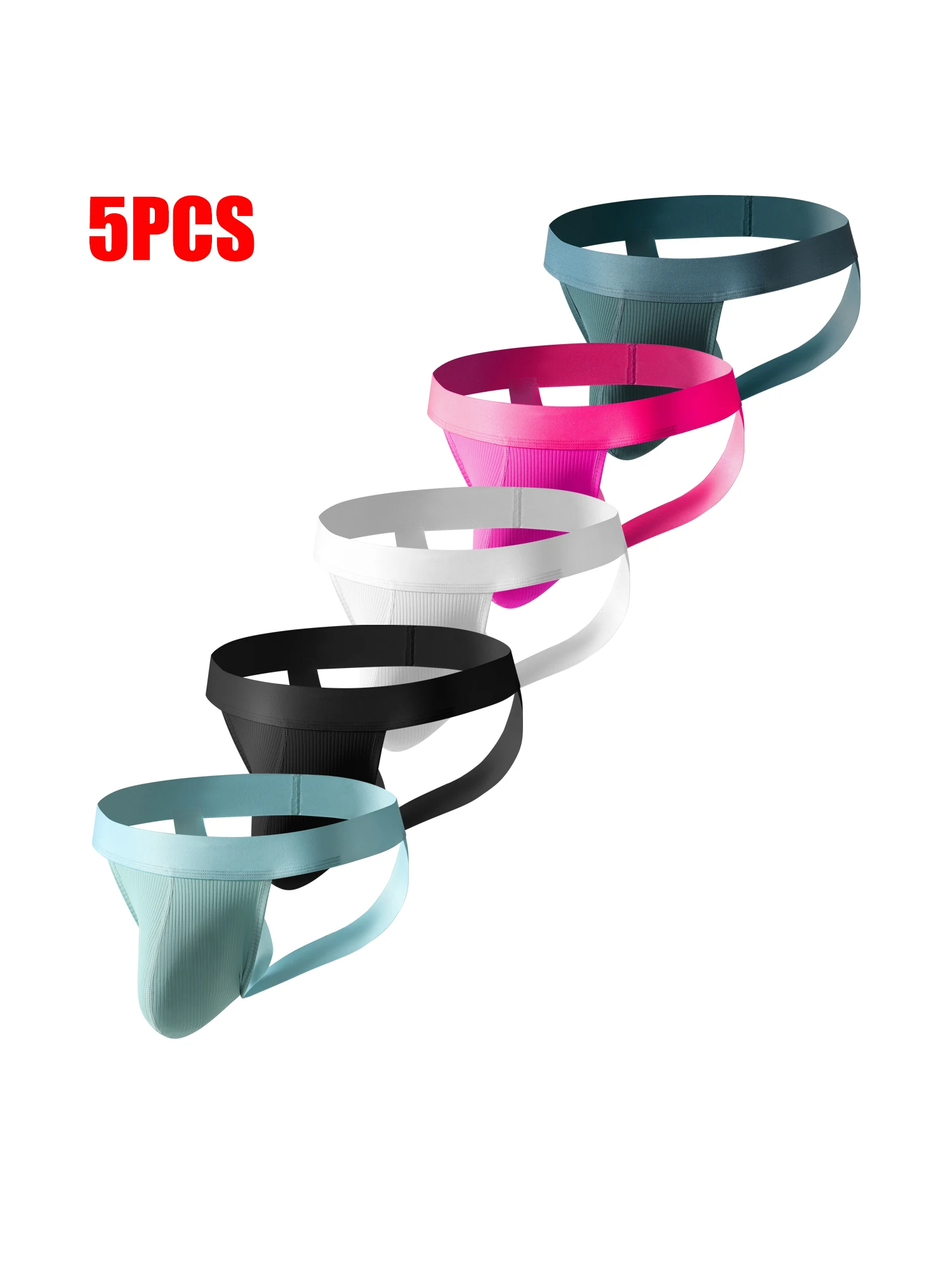 

5 PCS Men's low-rise high-elasticity breathable thong underwear