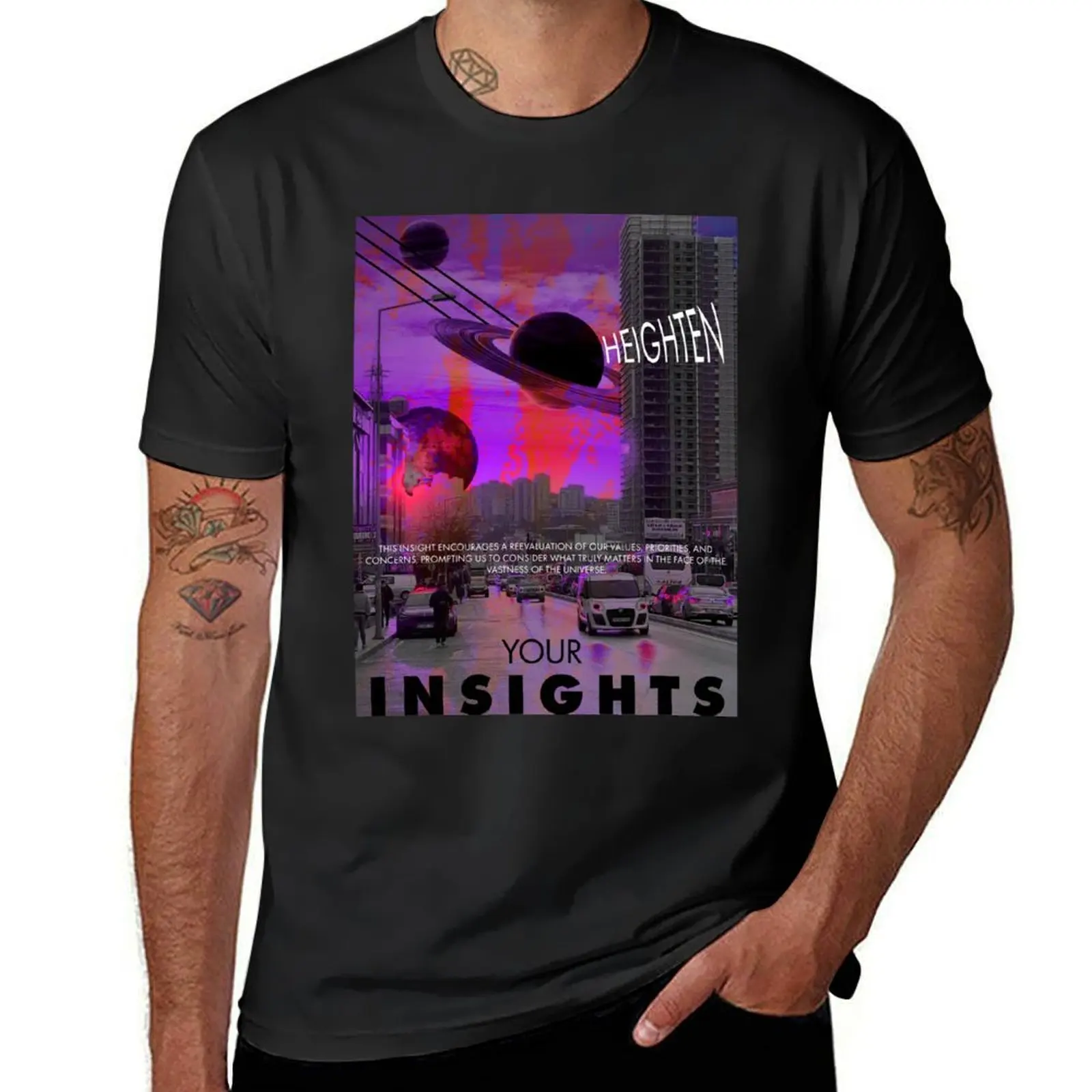 Heighten Your Insights Surreal Inspirational Poster T-Shirt plus size tops customizeds designer t shirt men