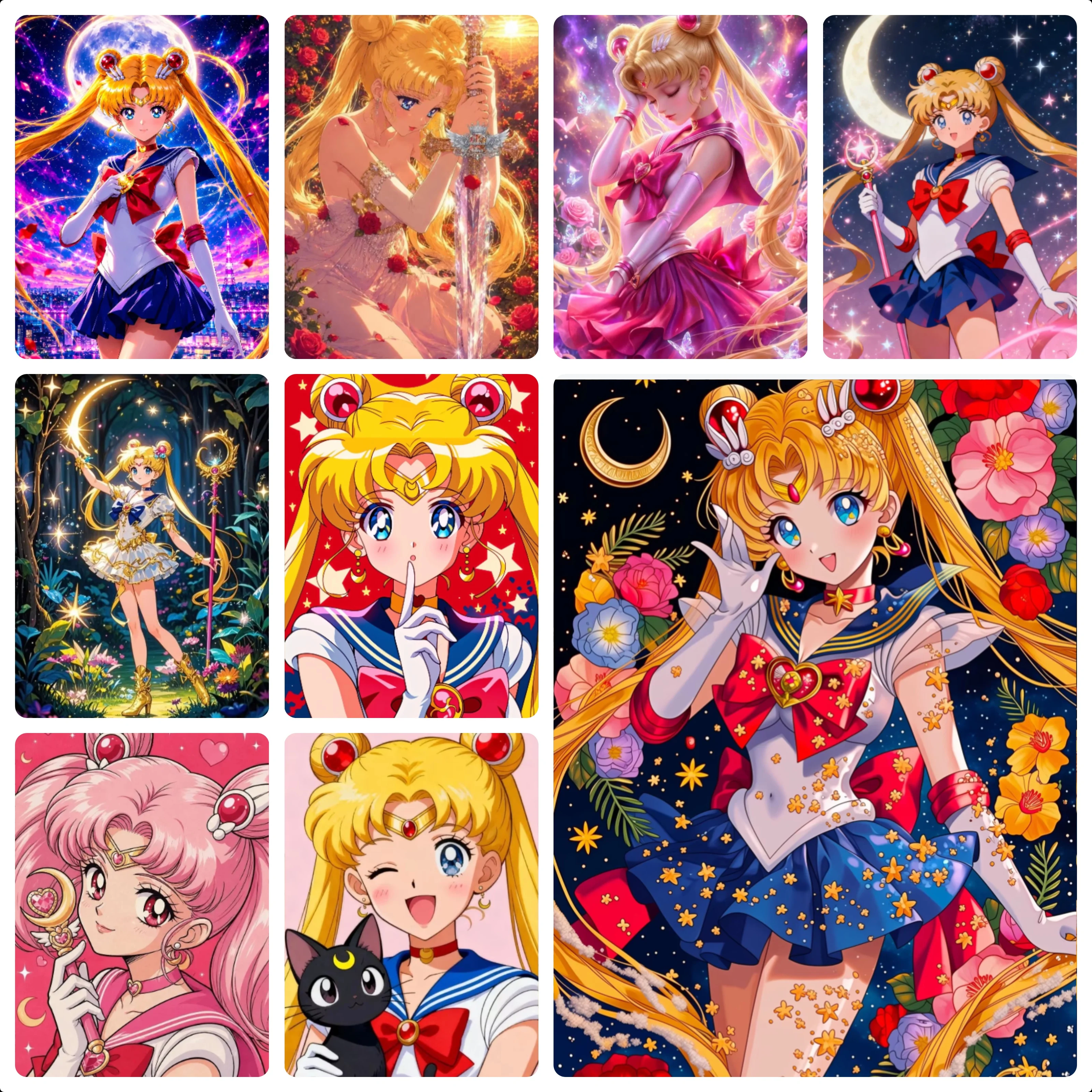 500/1000/1200/2000PCS Sailor Moon And Luna Anime Character Jigsaw Puzzle Stress Relief Hobby Fan Collection Home Decor Gift