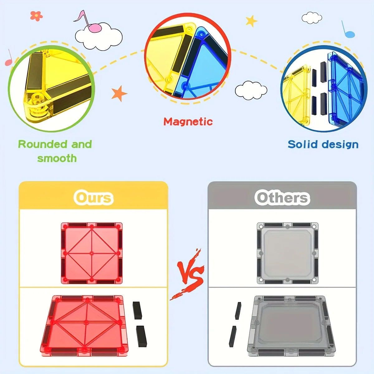 مكعبات بناء مغناطيسية كبيرة الحجم وأوراق مغناطيسية لألعاب الأطفال اليدوية ومجموعات البناء وهدايا عيد الميلاد والعام الجديد