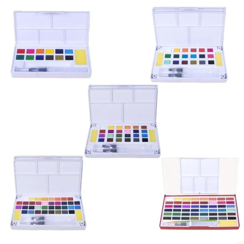 

LXAA 12/18/24/36/48 Colors Watercolor Paint Set for Artists Solid Watercolor Painting Set Easy to Use Travel Water Color Kits