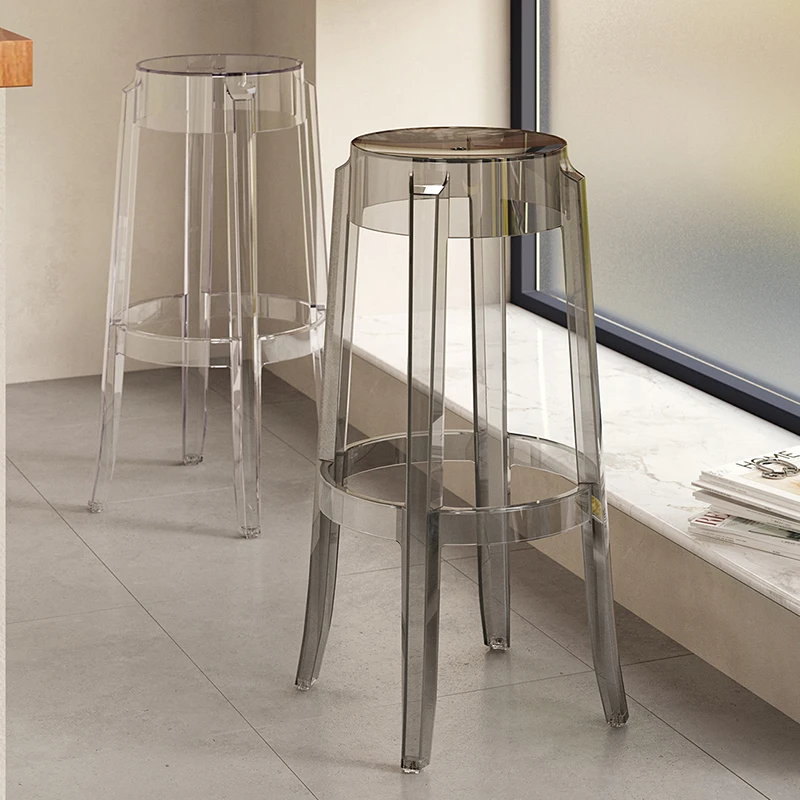 Transparent Acrylic Bar Stools White PartyOutdoor Chair Mainstays Disk Base Taburetes Altos Cocina Designer Furniture