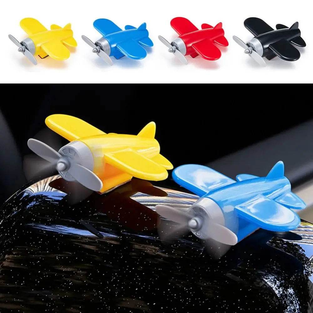 Self Adhesive Small Airplane Car Decorations Propeller Wind Rotation Plastic Motorcycle Helmet Decoration Creative