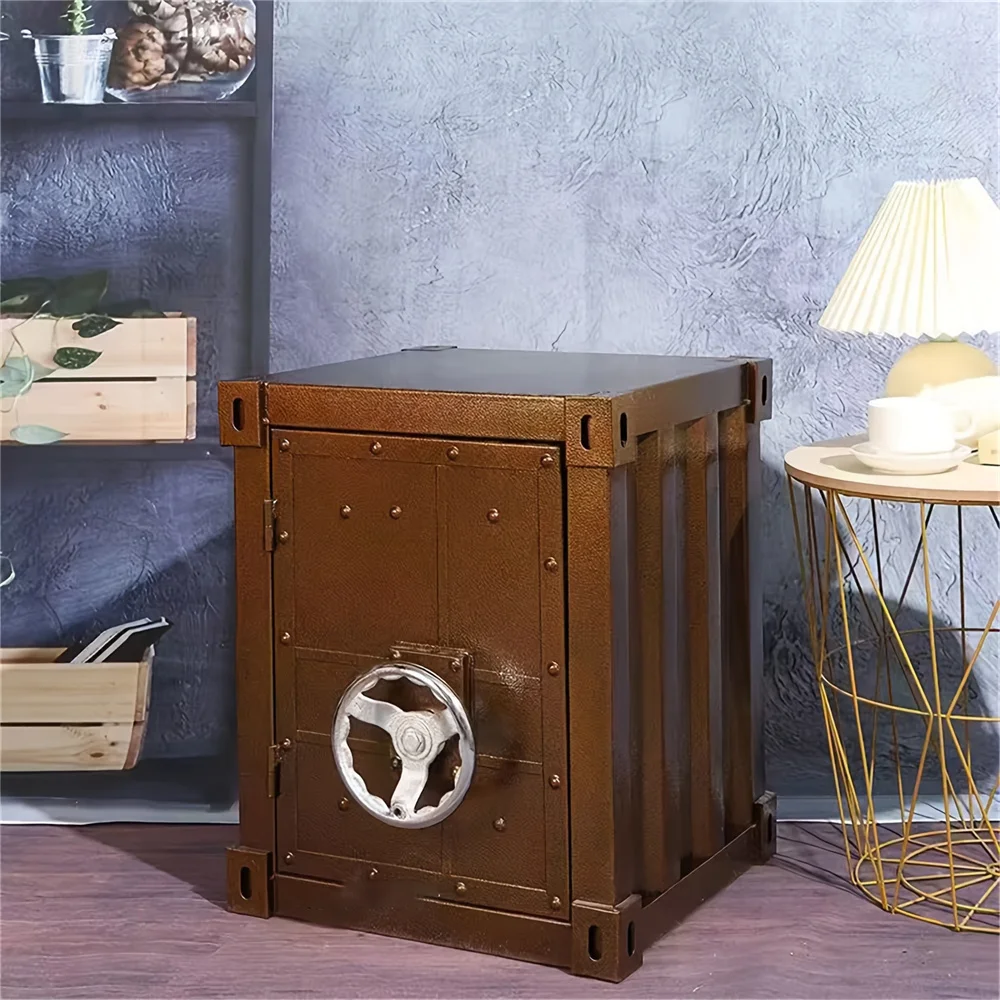 Industrial style iron bedside table storage cabinet Creative small container cabinet bedside retro storage cabinet