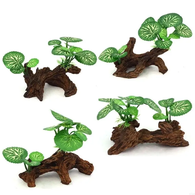 97QD ديكور فريد من نوعه لجذور شجرة الراتنج لمأوى الأسماك والروبيان #2