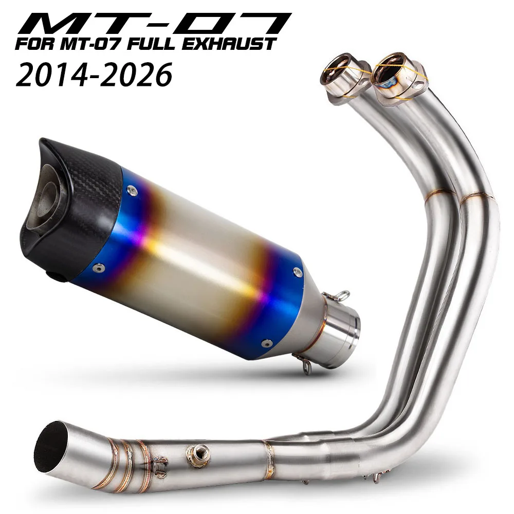 

MT07 Exhaust System For Yamaha YZF-R7 FZ07 XSR700 Tracer 700/GT Tracer7/GT 2014-2026 Motorcycle Exhausts Pipe Manifold Muffler