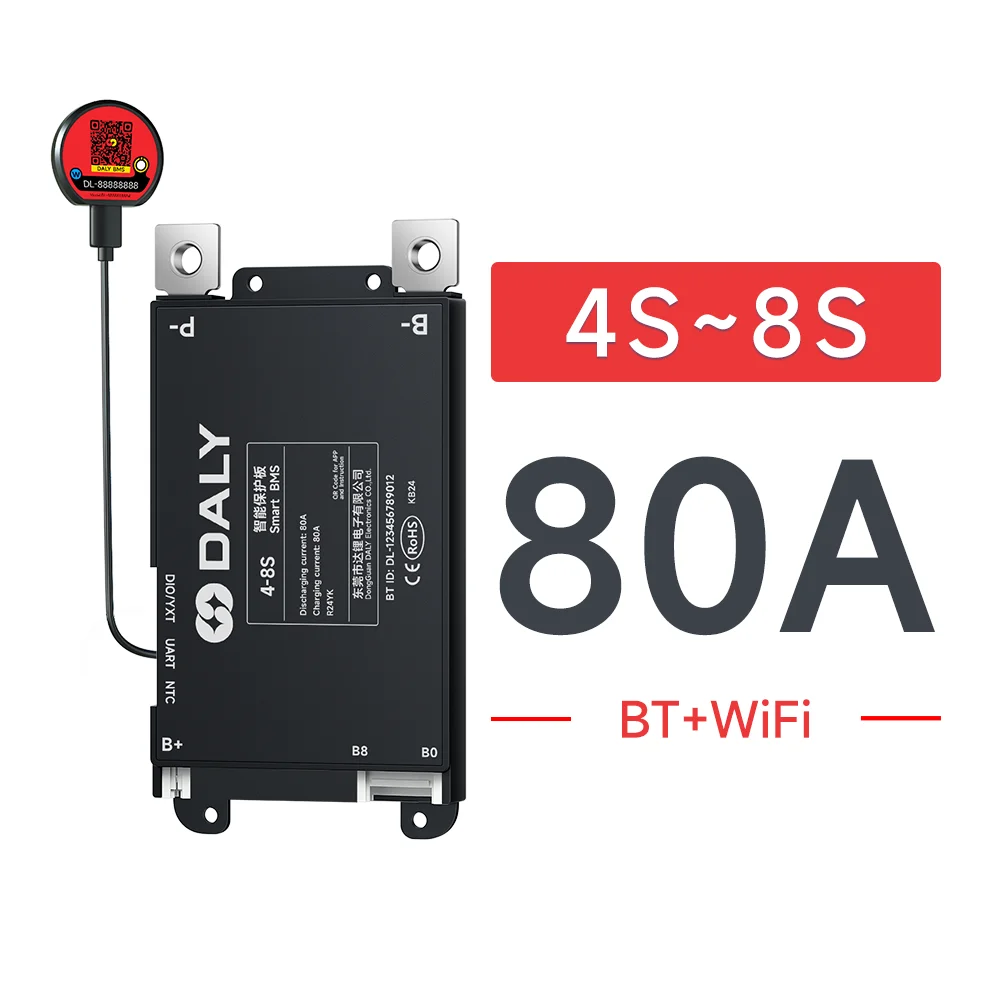 Daly Smart BMS 30A 40A 60A 80A 100A 120A 150A 200A WIFI Ingebouwde Bluetooth 7S 8S 13S 14S 16S 17S 20S 24S Lifepo4 Li-Ion LTO