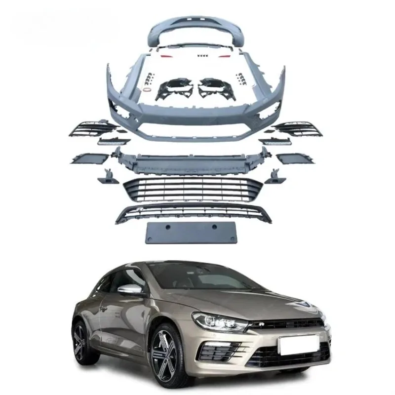 

Car Accessories Body Kit for s SCIROCCO 2015 Update to R Style Front Bumper Grille Rear Side Skirts