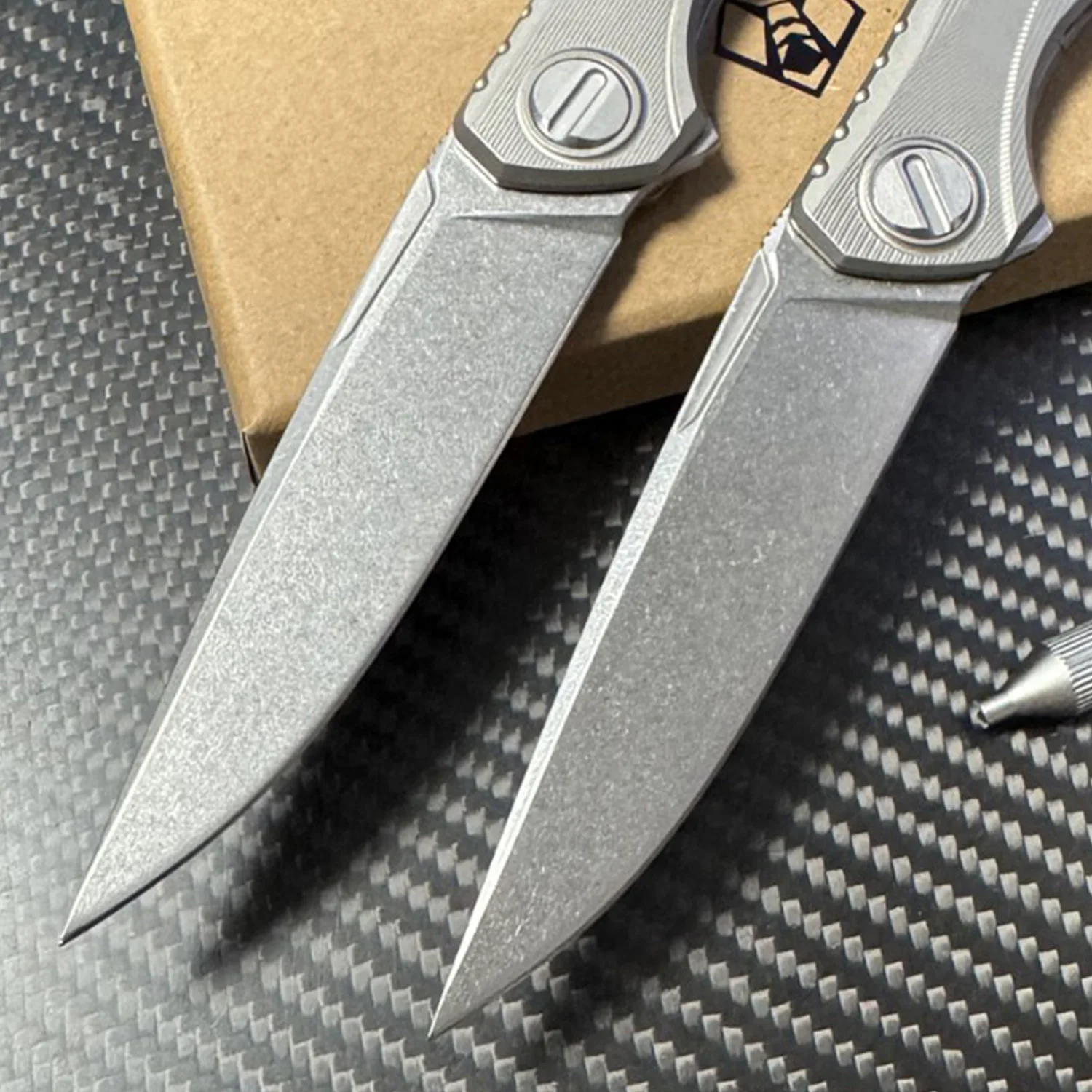 Shirogorov Astrium titanium alloy handle m390 blade  outdoor knife self-defense camping multi-function folding knife