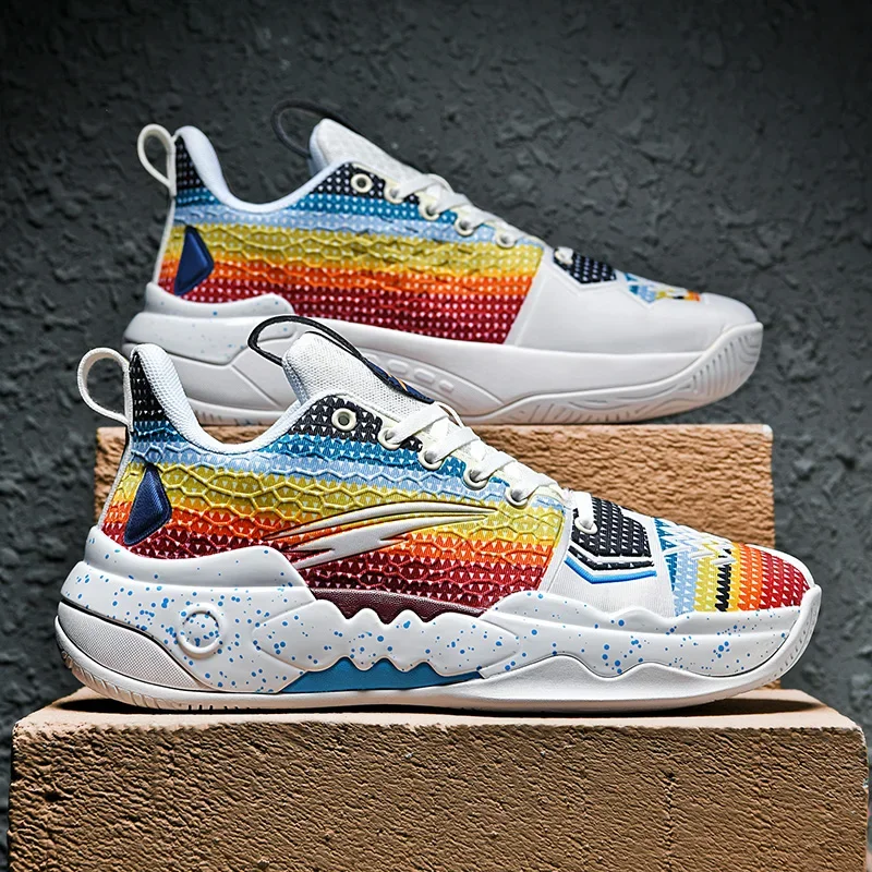 

Basketball Shoes Men's Non-Slip Wear-Resistant Shock-Absorbing Lightweight Practical Competition Mesh Breathable Student Sports