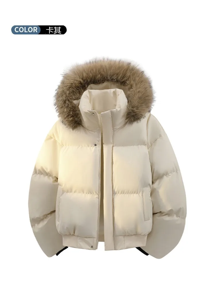 

Man Parka Jacket Winter Fashion Warm Jacket Solid Color Casual Hooded Parka Coats Outwear Street Style Hooded Coat