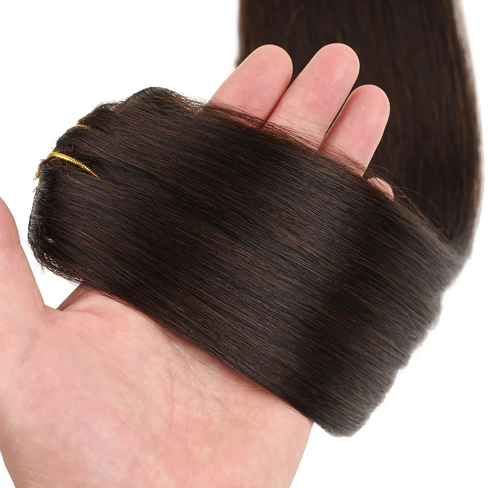 Clip In Hair Extensions Human Hair 70g 7pcs Brazilian Straight Clip Ins 100% Human Hair Extension Double Weft Clip Ins Remy Hair