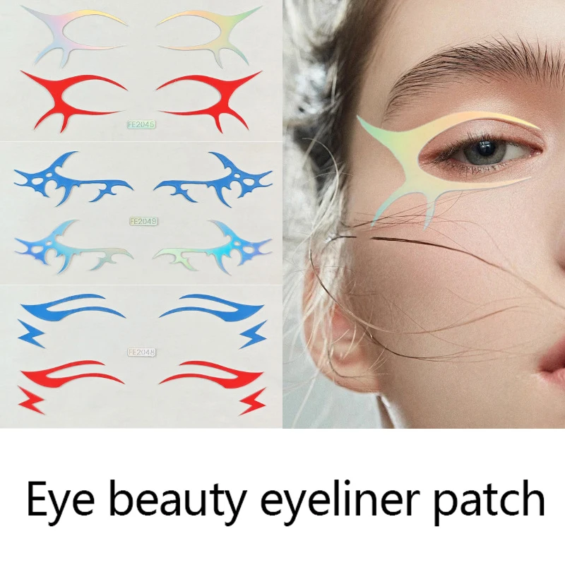 Colorful Eyes Makeup Stickers Laser Eye Eyeliner Eyebrows Face Art Sticker Decals Halloween New Year Festival Party Decorations