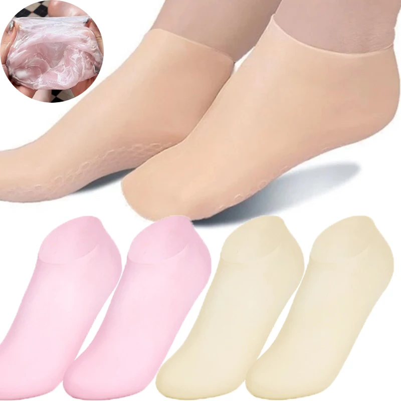 Calcetines hidratantes de masaje de silicona para pies agrietados, Spa, pedicura, calcetines de Gel hidratante para masaje, herramienta para cubrir los pies en la playa